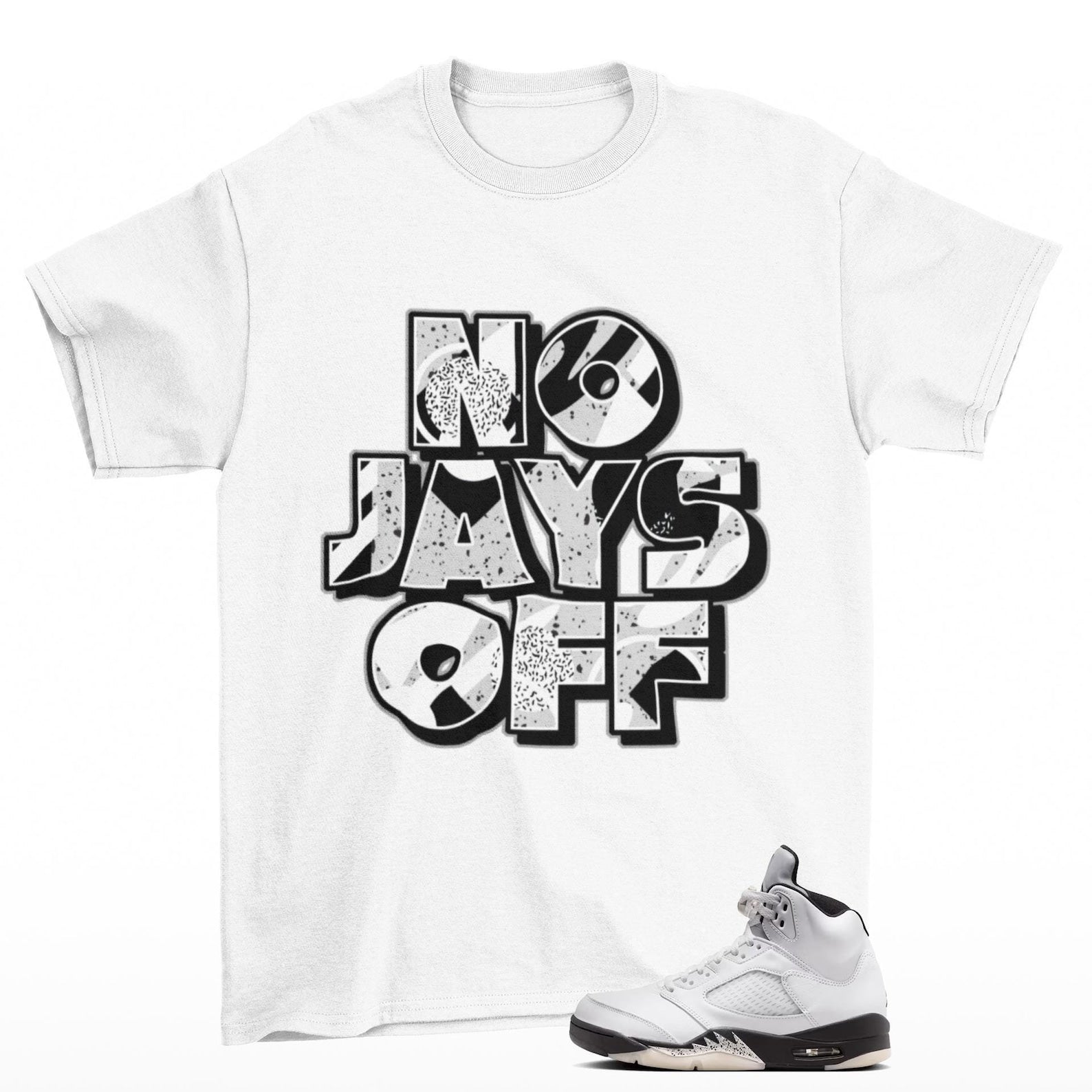 Jay All Day Sneaker T-Shirt White to Match Jordan 5 Retro Reverse Metallic, DD0587-110 T-Shirt, Sneaker Match Tee