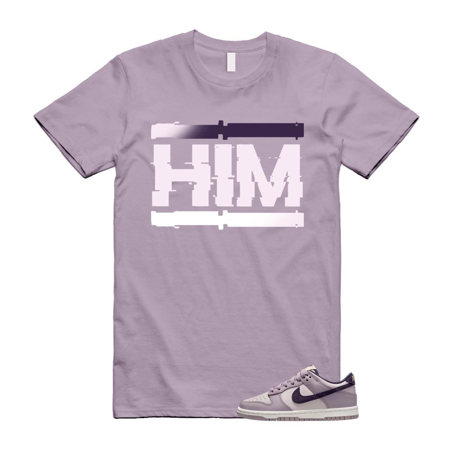Dunk Light Violet Ore Platinum Dark Raisin T Shirt Match HIM HQ3642-202 T-Shirt, Sneaker Match Tee