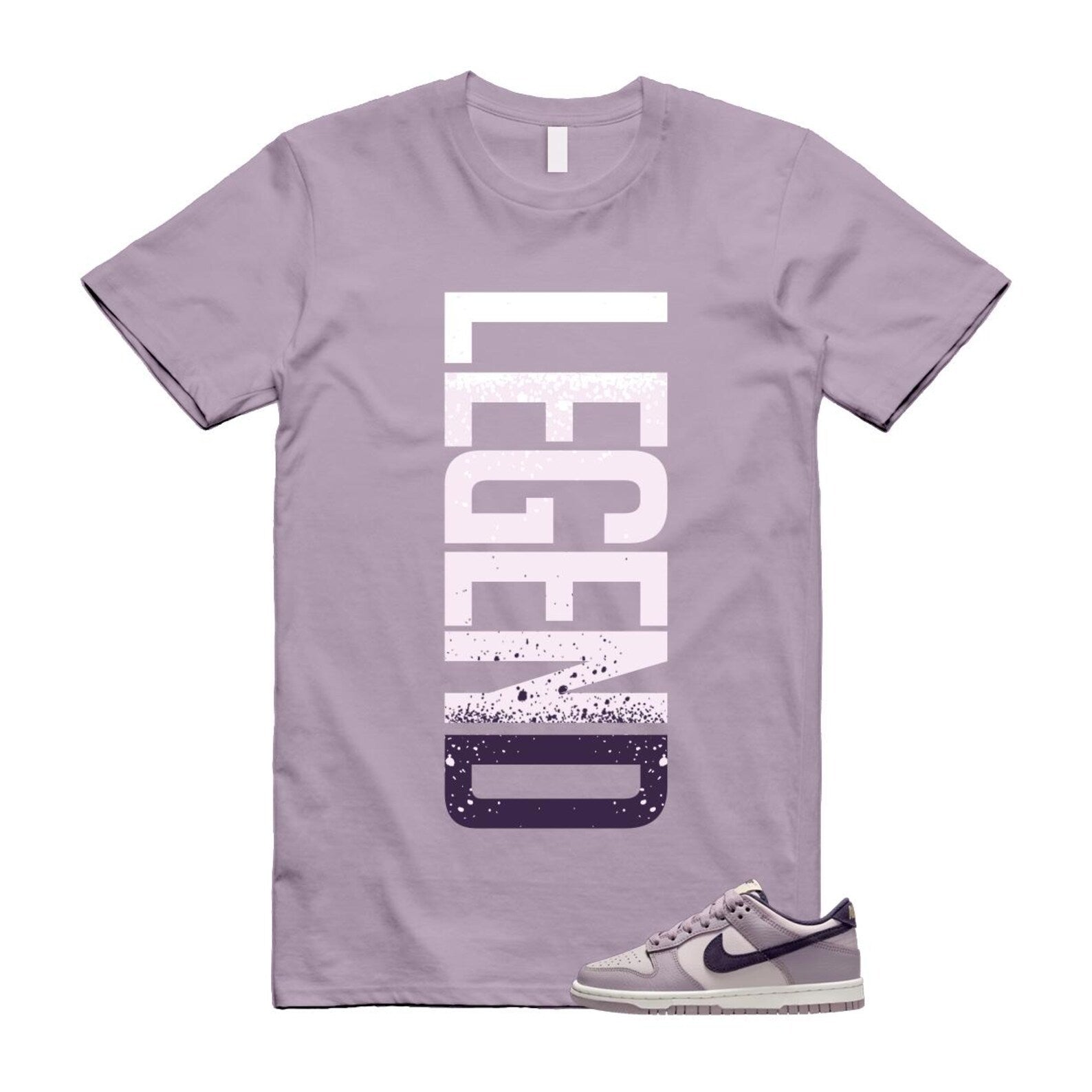 Dunk Light Violet Ore Platinum Dark Raisin T Shirt Match LEGEND HQ3642-202 T-Shirt, Sneaker Match Tee