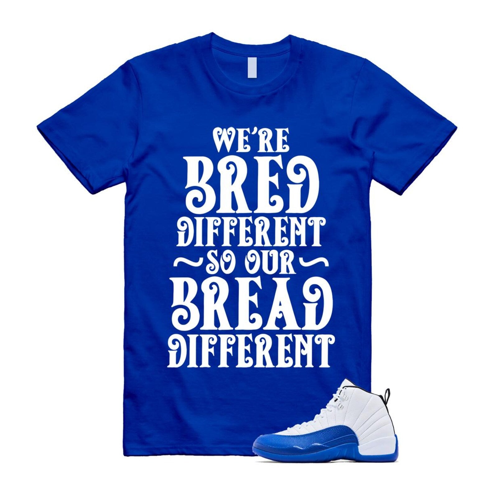 12 Blueberry Game Royal Blue White Black T Shirt Match BREAD CT8013-140 T-Shirt, Sneaker Match Tee