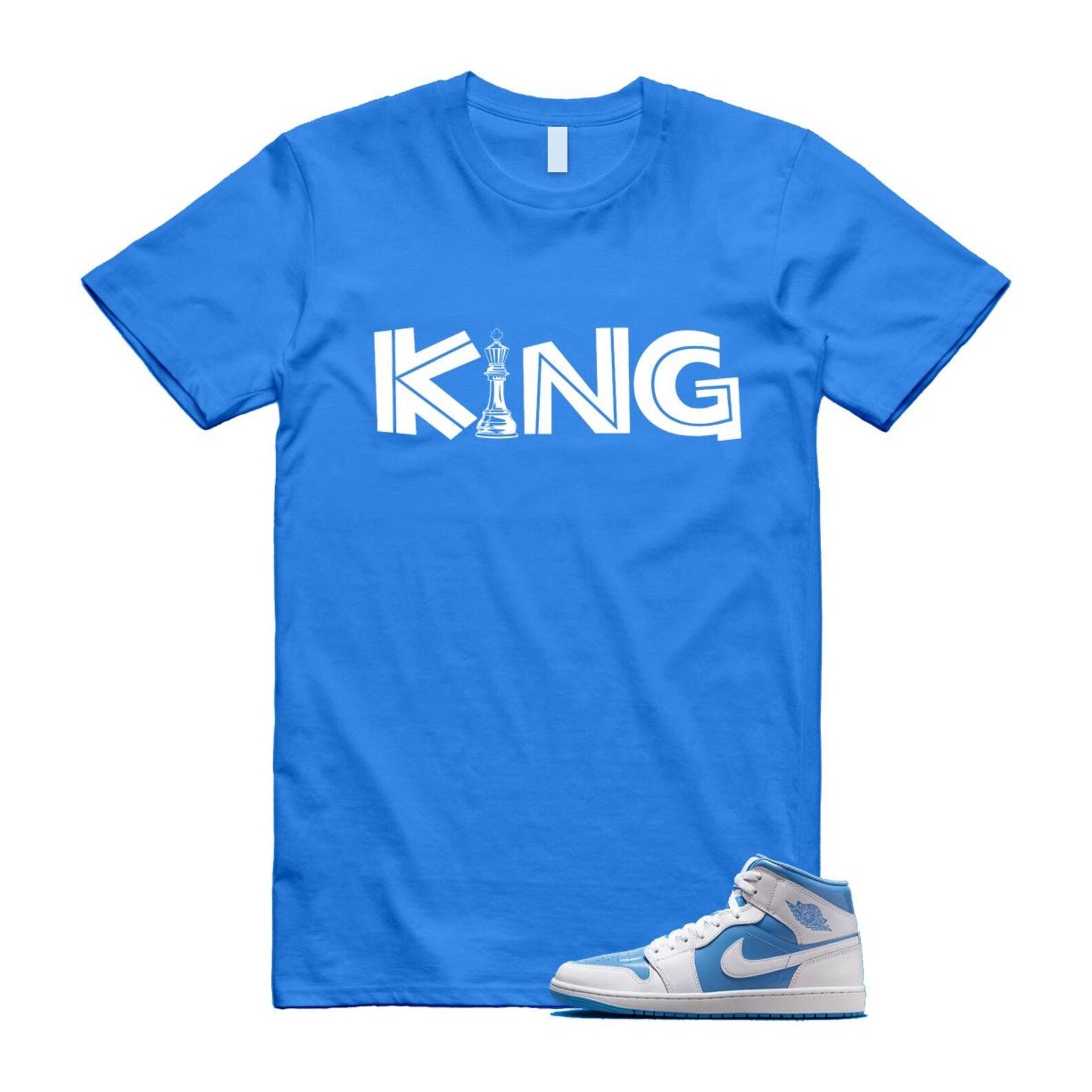 1 Legend Blue White Mid T Shirt Match KING FZ2142-114 T-Shirt, Sneaker Match Tee