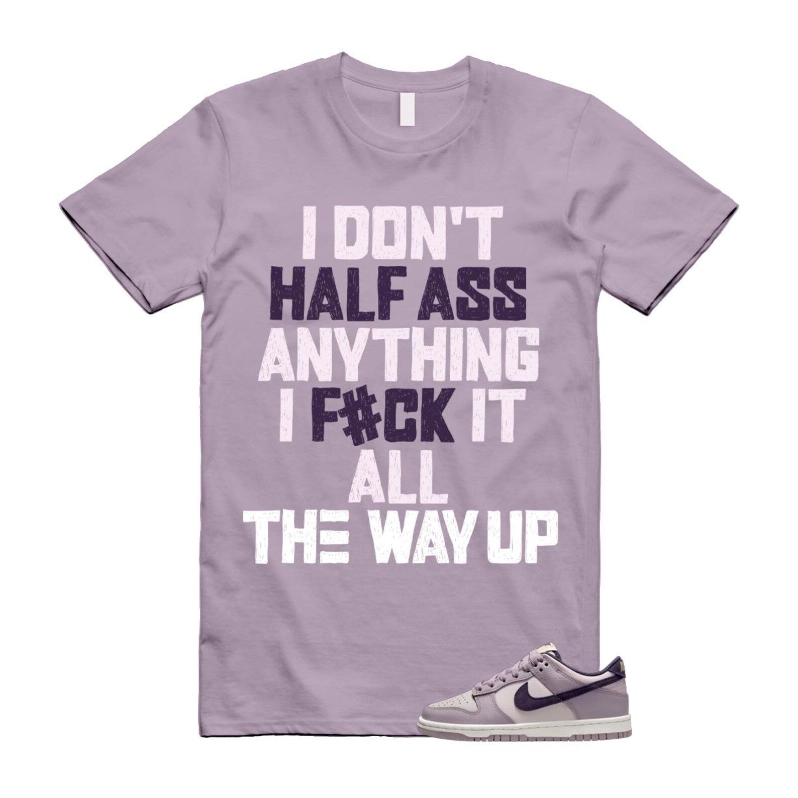Dunk Light Violet Ore Platinum Dark Raisin T Shirt Match HALF HQ3642-202 T-Shirt, Sneaker Match Tee