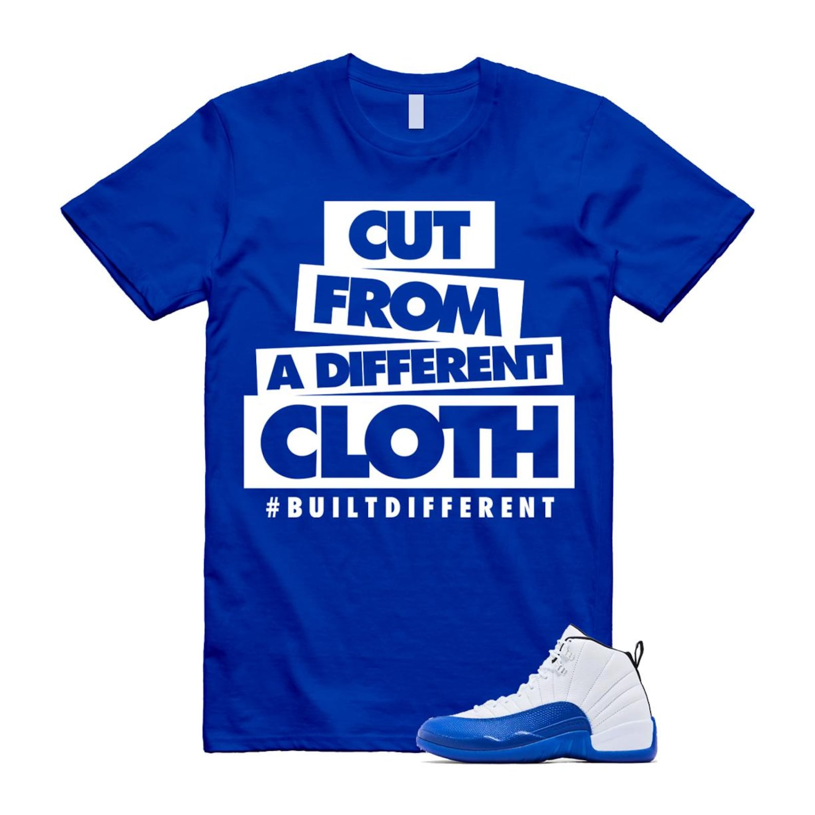 12 Blueberry Game Royal Blue White Black T Shirt Match CLOTH CT8013-140 T-Shirt, Sneaker Match Tee