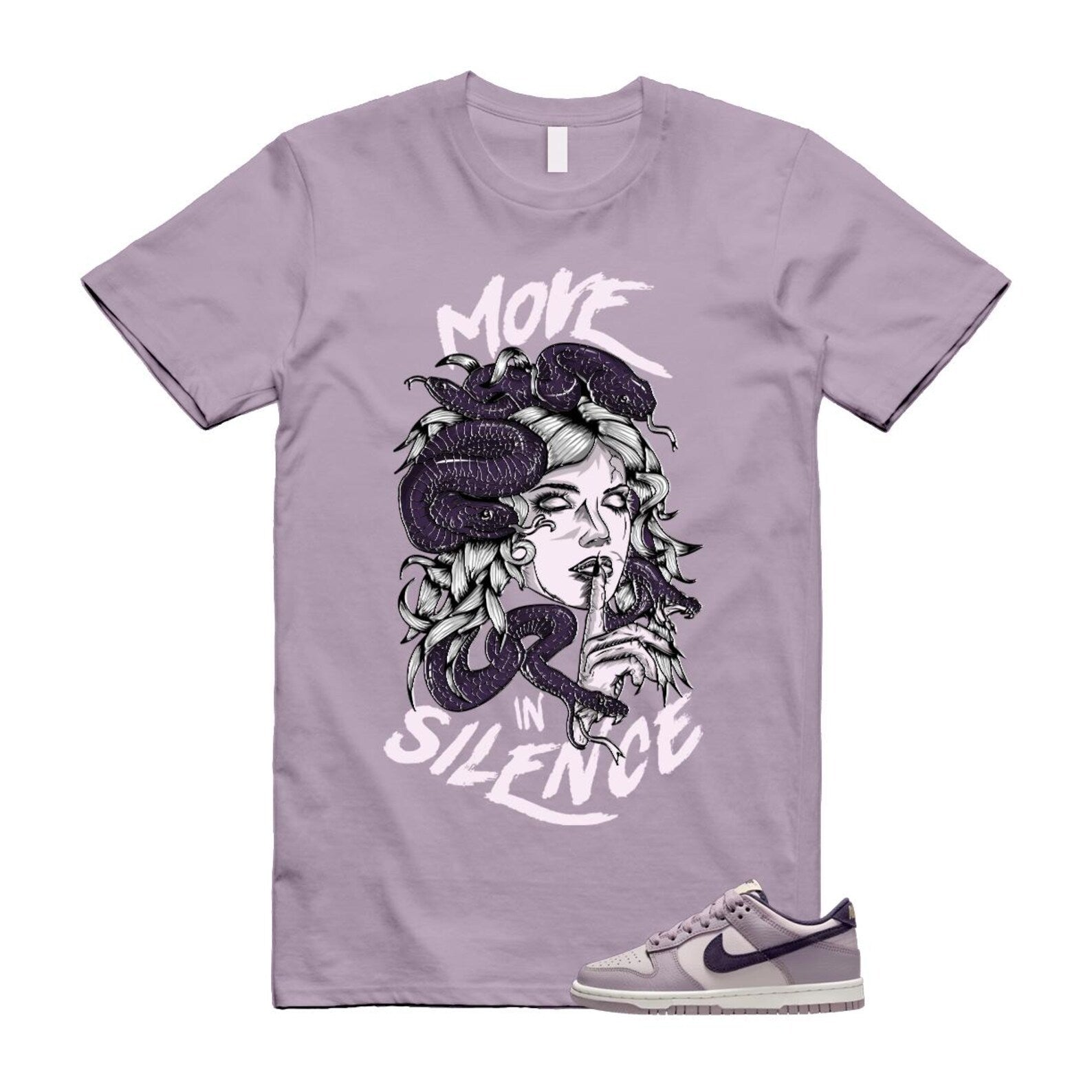 Dunk Light Violet Ore Platinum Dark Raisin T Shirt Match MIS HQ3642-202 T-Shirt, Sneaker Match Tee