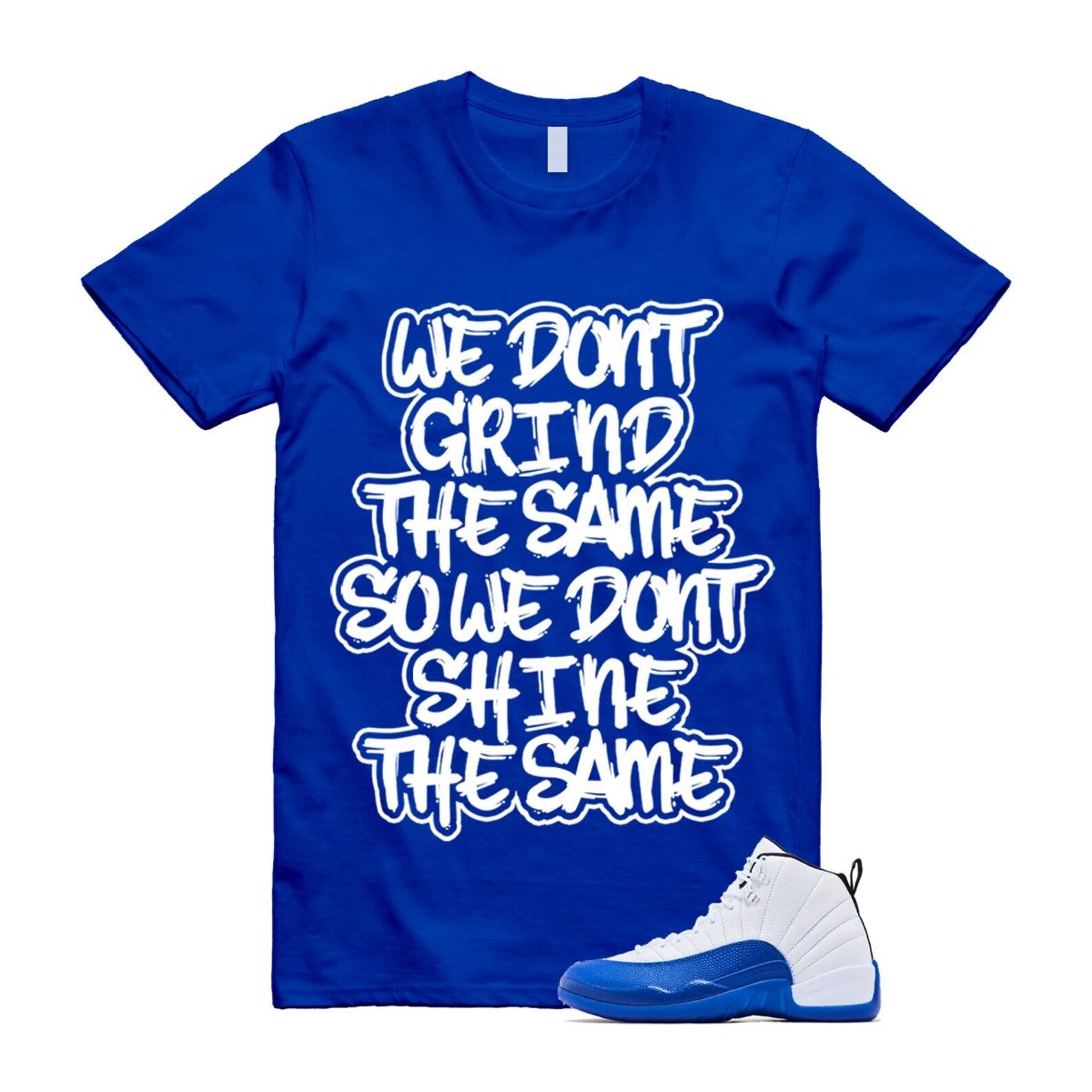 12 Blueberry Game Royal Blue White Black T Shirt Match GRIND CT8013-140 T-Shirt, Sneaker Match Tee