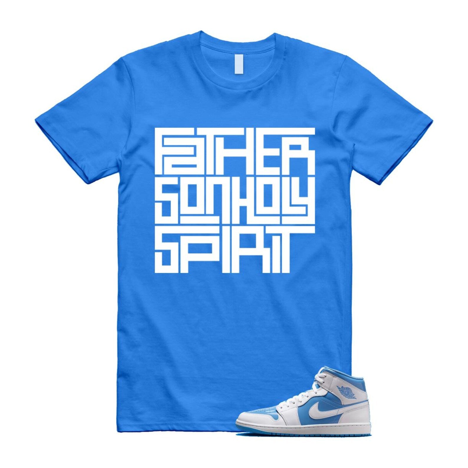 1 Legend Blue White Mid T Shirt Match FATHER FZ2142-114 T-Shirt, Sneaker Match Tee