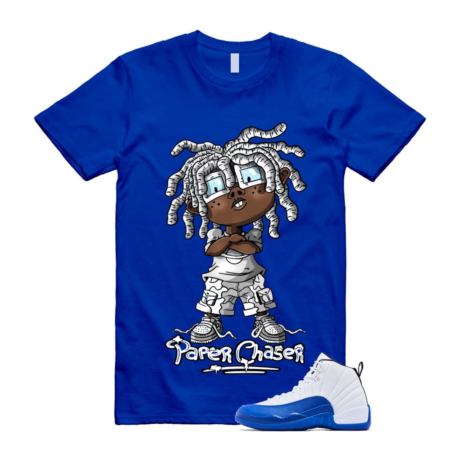 12 Blueberry Game Royal Blue White Black T Shirt Match CHUCKY CT8013-140 T-Shirt, Sneaker Match Tee