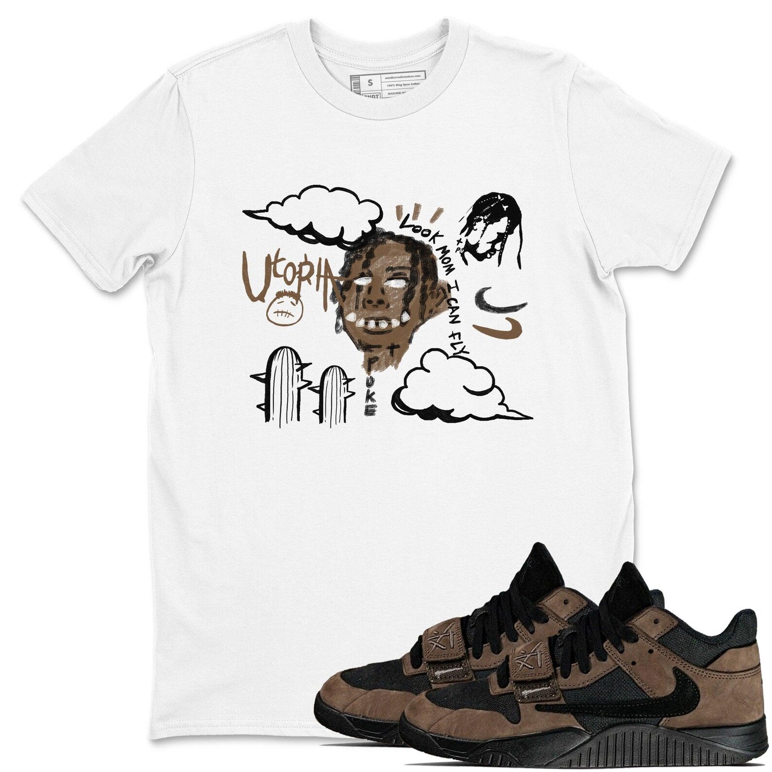I Can Fly Sneaker T Shirts To Match Jordans Jumpman Jack Travis Dark Mocha, FZ8117-204 T-Shirt, Sneaker Match Tee