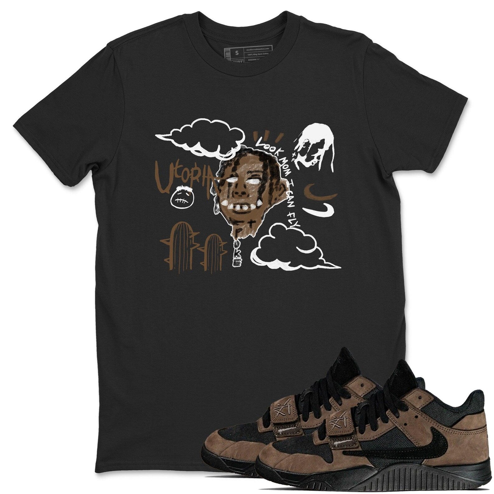 I Can Fly Sneaker T Shirts To Match Jordans Jumpman Jack Travis Dark Mocha, FZ8117-204 T-Shirt, Sneaker Match Tee
