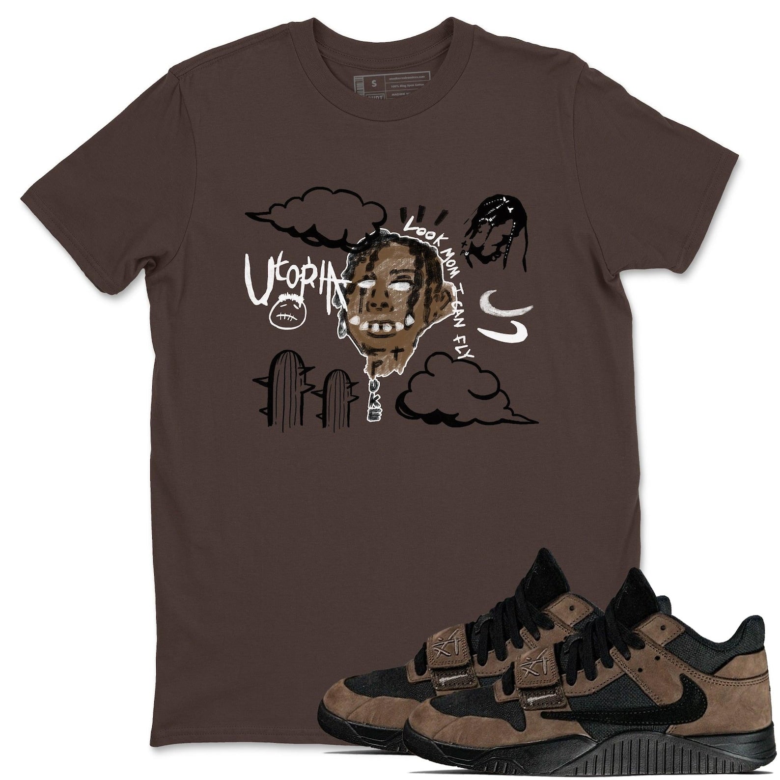 I Can Fly Sneaker T Shirts To Match Jordans Jumpman Jack Travis Dark Mocha, FZ8117-204 T-Shirt, Sneaker Match Tee