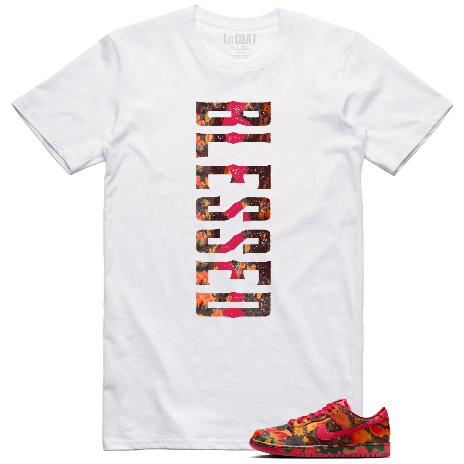 Blessed Tee , SB Dunk Low The Wizard of Oz Poppy Field Match FZ1291-600 T-Shirt, Sneaker Match Tee