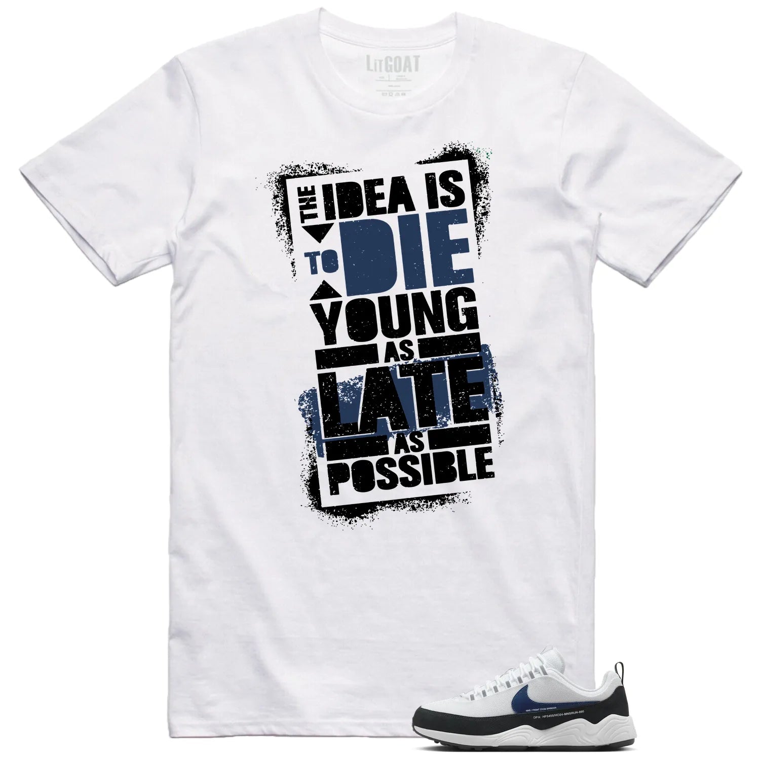 Die Young MatchShirt to Style Air Zoom Spiridon Fragment Blue Void HF5455-100 T-Shirt, Sneaker Match Tee