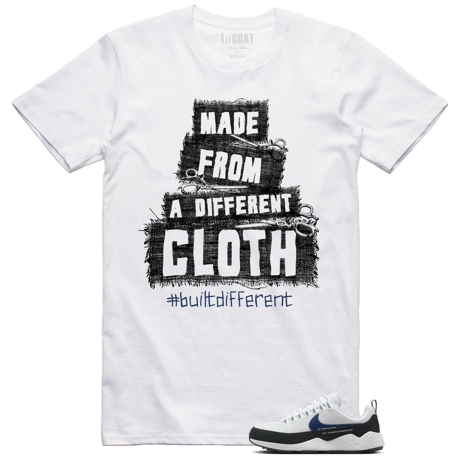 Built Different Tee for Air Zoom Spiridon Fragment Blue Void HF5455-100 T-Shirt, Sneaker Match Tee