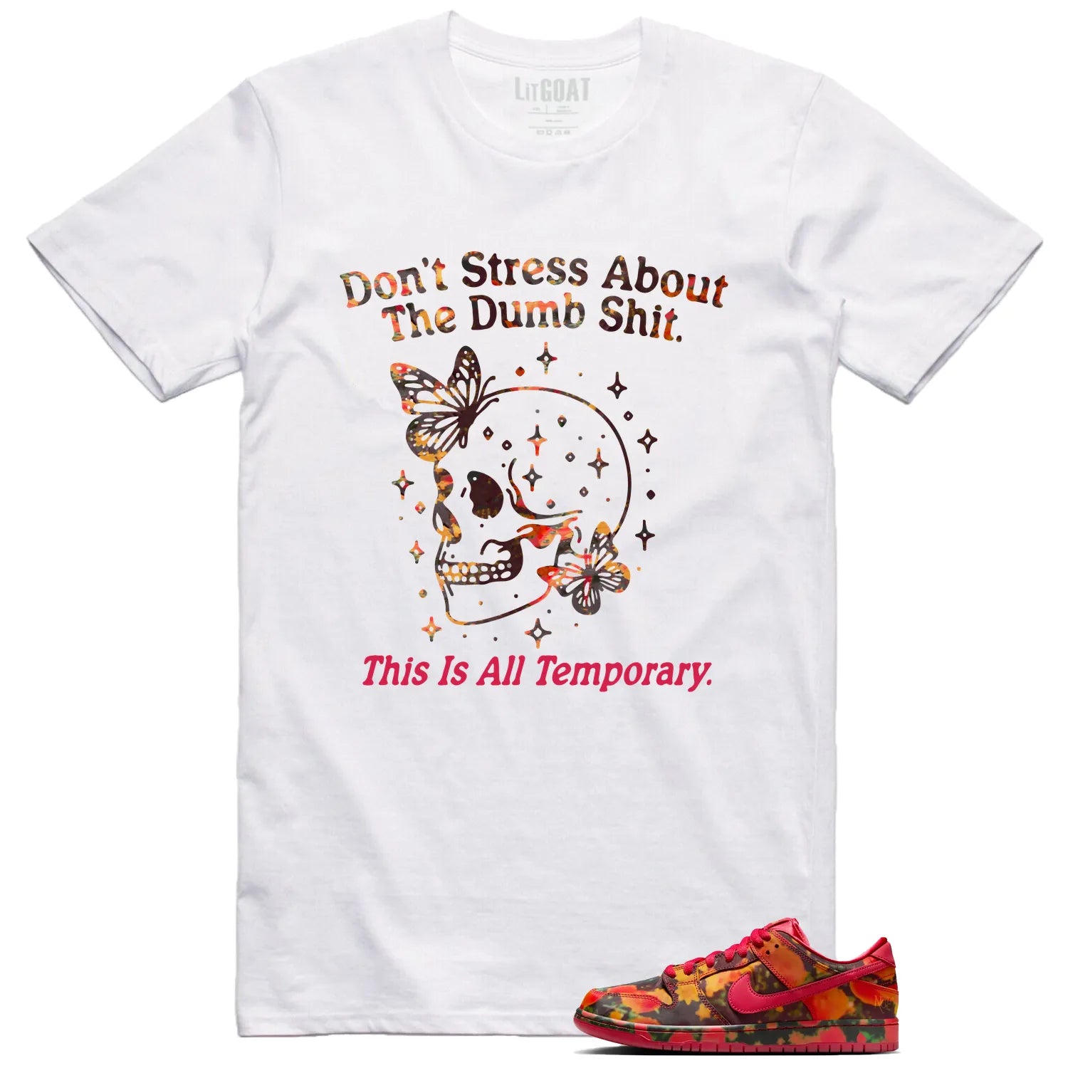 Style SB Dunk Low The Wizard of Oz Poppy Field With This Don’t Stress TShirt FZ1291-600 T-Shirt, Sneaker Match Tee