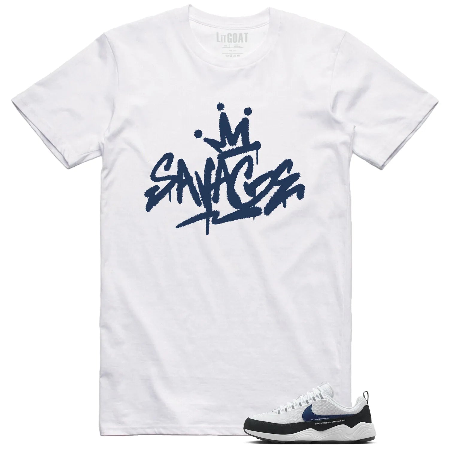 Savage Style Shirt for Air Zoom Spiridon Fragment Blue Void Lovers HF5455-100 T-Shirt, Sneaker Match Tee