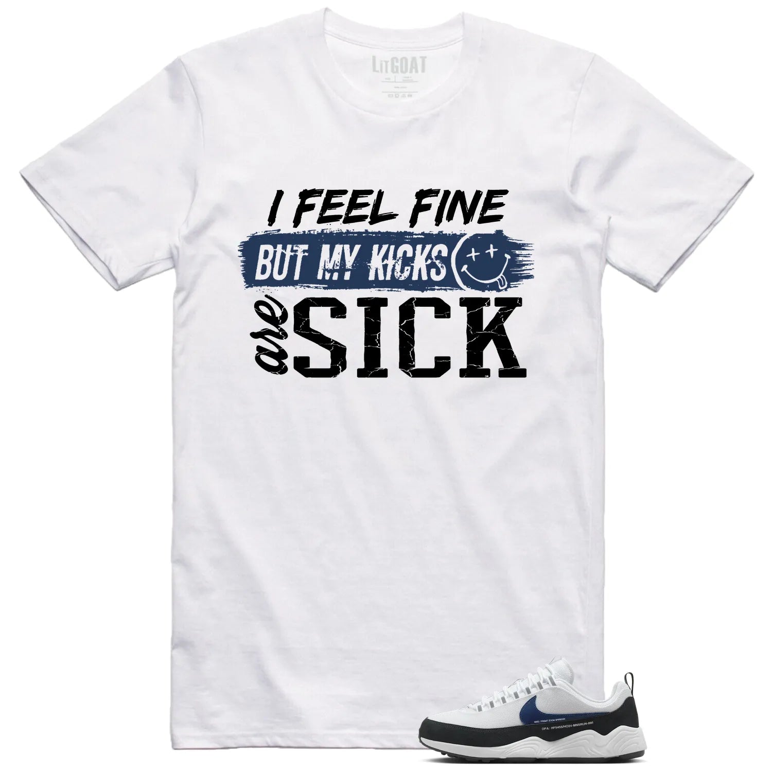 Air Zoom Spiridon Fragment Blue Void Match: Sick Kicks Shirt HF5455-100 T-Shirt, Sneaker Match Tee