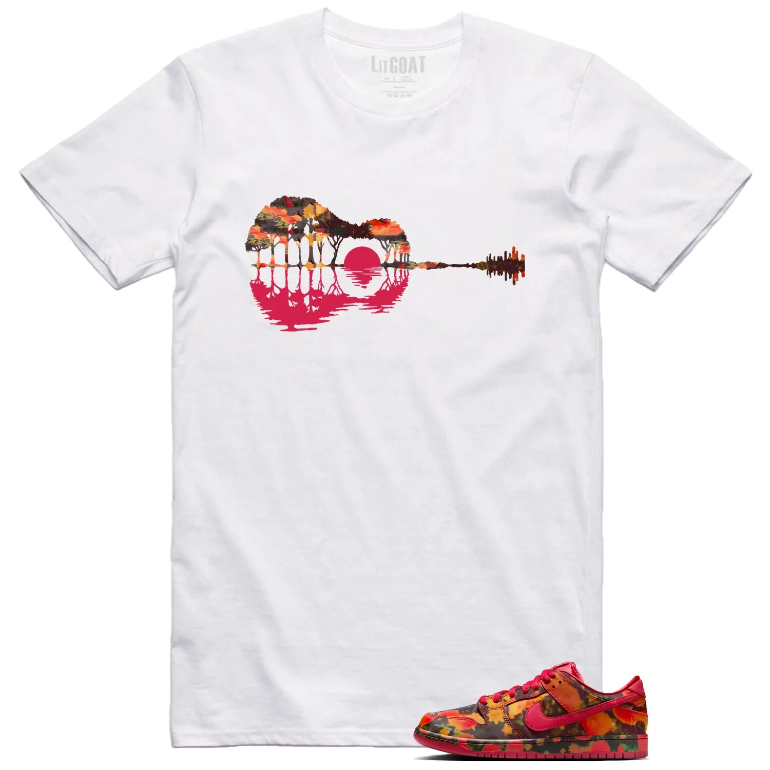 Guitar Shirt for SB Dunk Low The Wizard of Oz Poppy Field Sneaker FZ1291-600 T-Shirt, Sneaker Match Tee