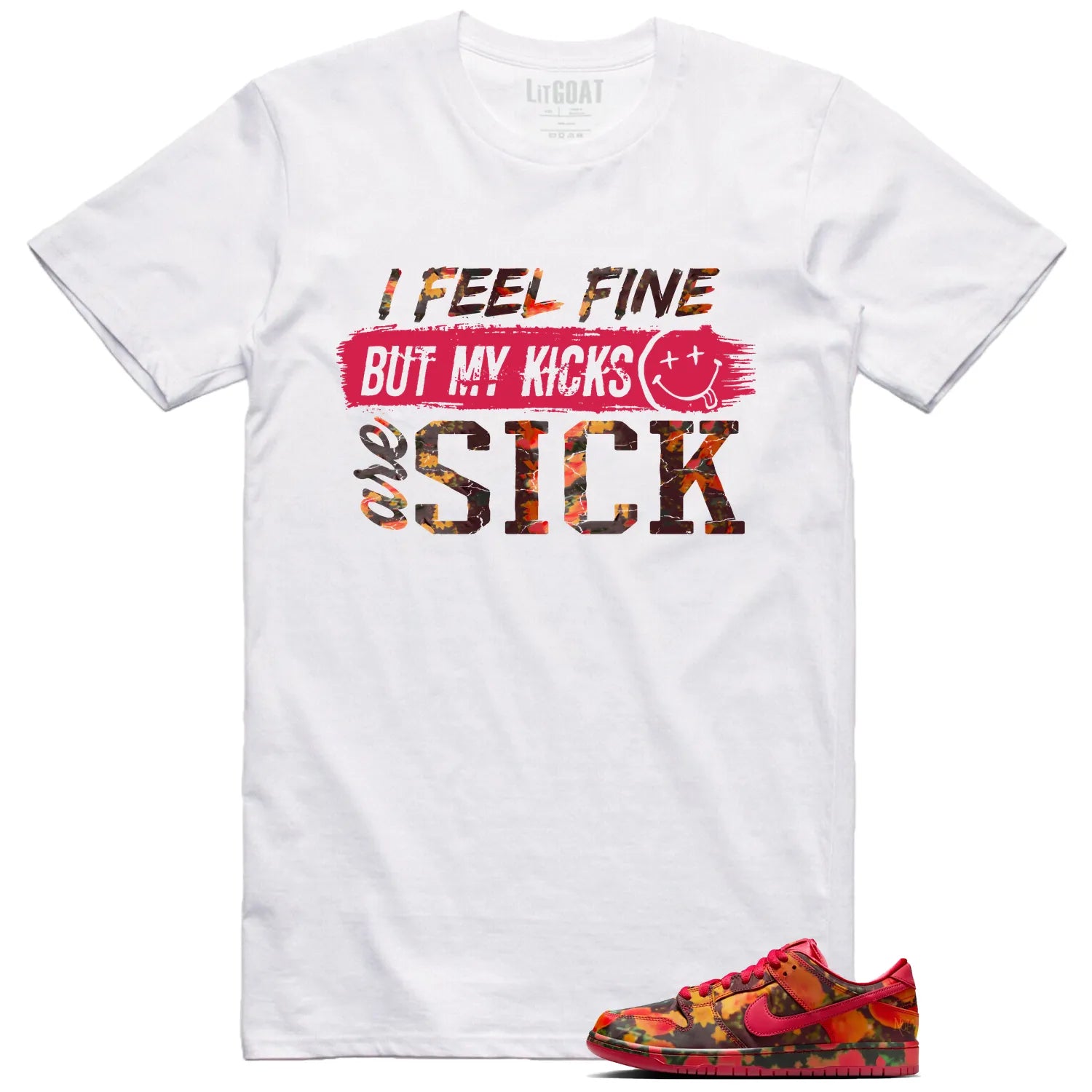 SB Dunk Low The Wizard of Oz Poppy Field Match: Sick Kicks Shirt FZ1291-600 T-Shirt, Sneaker Match Tee