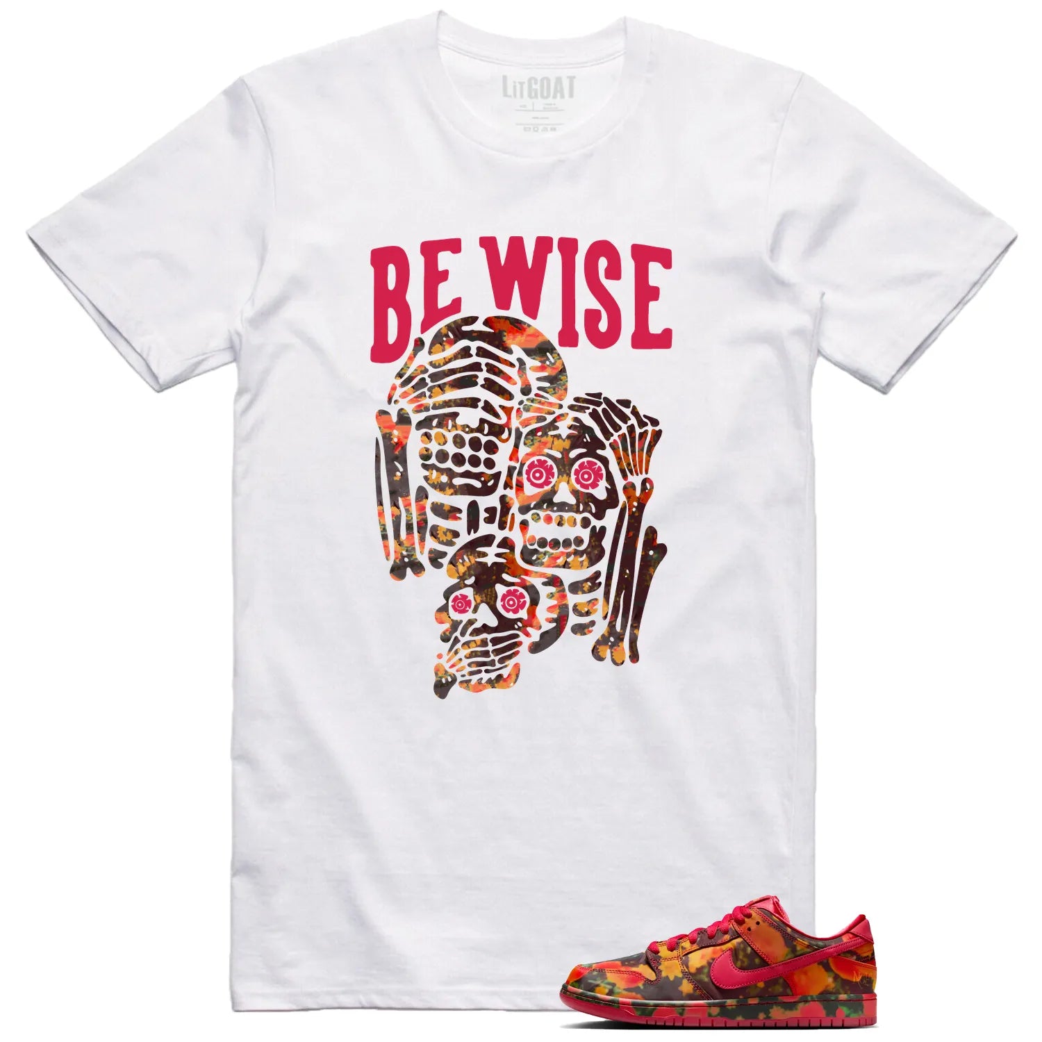 SB Dunk Low The Wizard of Oz Poppy Field ‘Be Wise’ Matching Shirt FZ1291-600 T-Shirt, Sneaker Match Tee