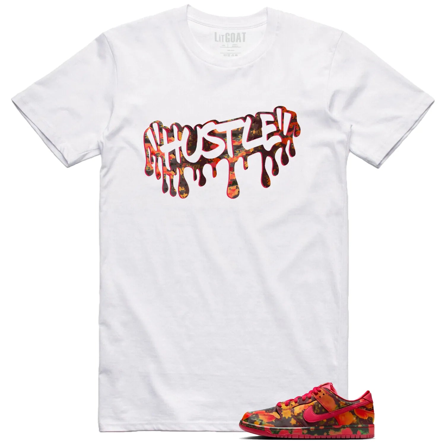 Hustle Drip Tee Matching SB Dunk Low The Wizard of Oz Poppy Field FZ1291-600 T-Shirt, Sneaker Match Tee