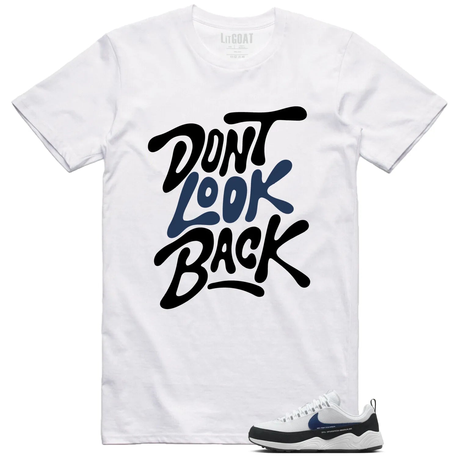 Air Zoom Spiridon Fragment Blue Void Style: Don’t Look Back Shirt HF5455-100 T-Shirt, Sneaker Match Tee