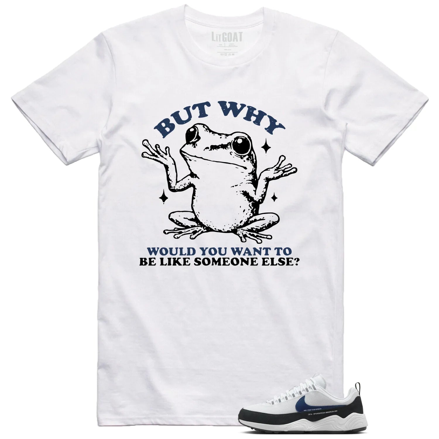 Funny But Why Shirt for Air Zoom Spiridon Fragment Blue Void HF5455-100 T-Shirt, Sneaker Match Tee