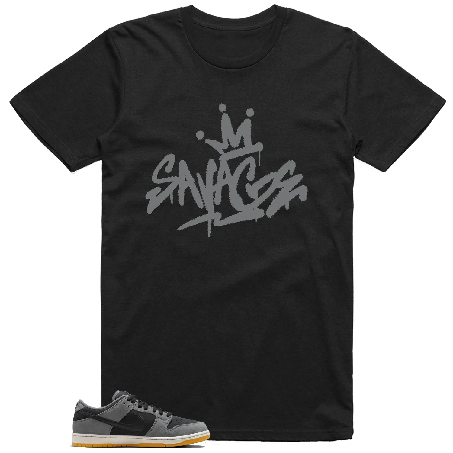 Savage Style Shirt for SB Dunk Low Dark Smoke Grey Lovers HF3063-001 T-Shirt, Sneaker Match Tee