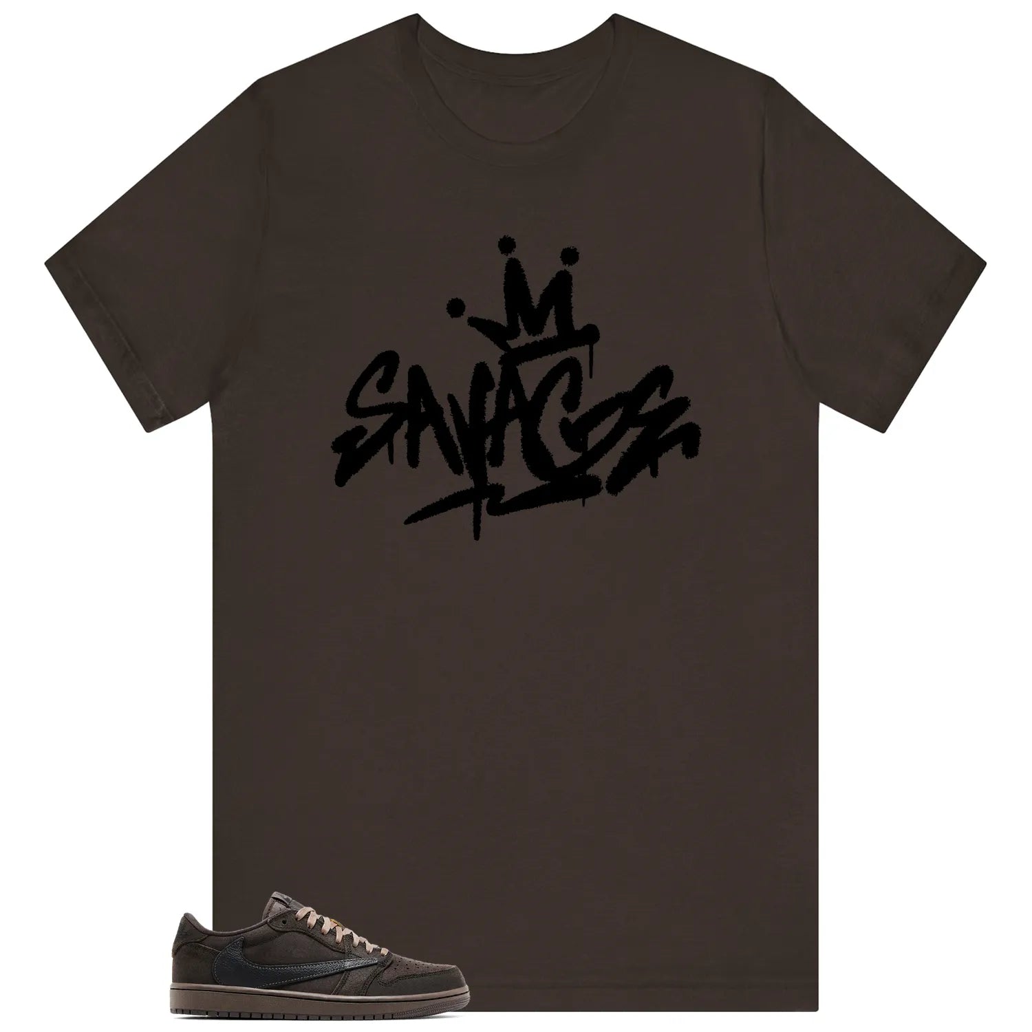 Savage Style Shirt for Travis Scott x Air Jordan 1 Low OG Velvet Brown Lovers DM7866-202 T-Shirt, Sneaker Match Tee