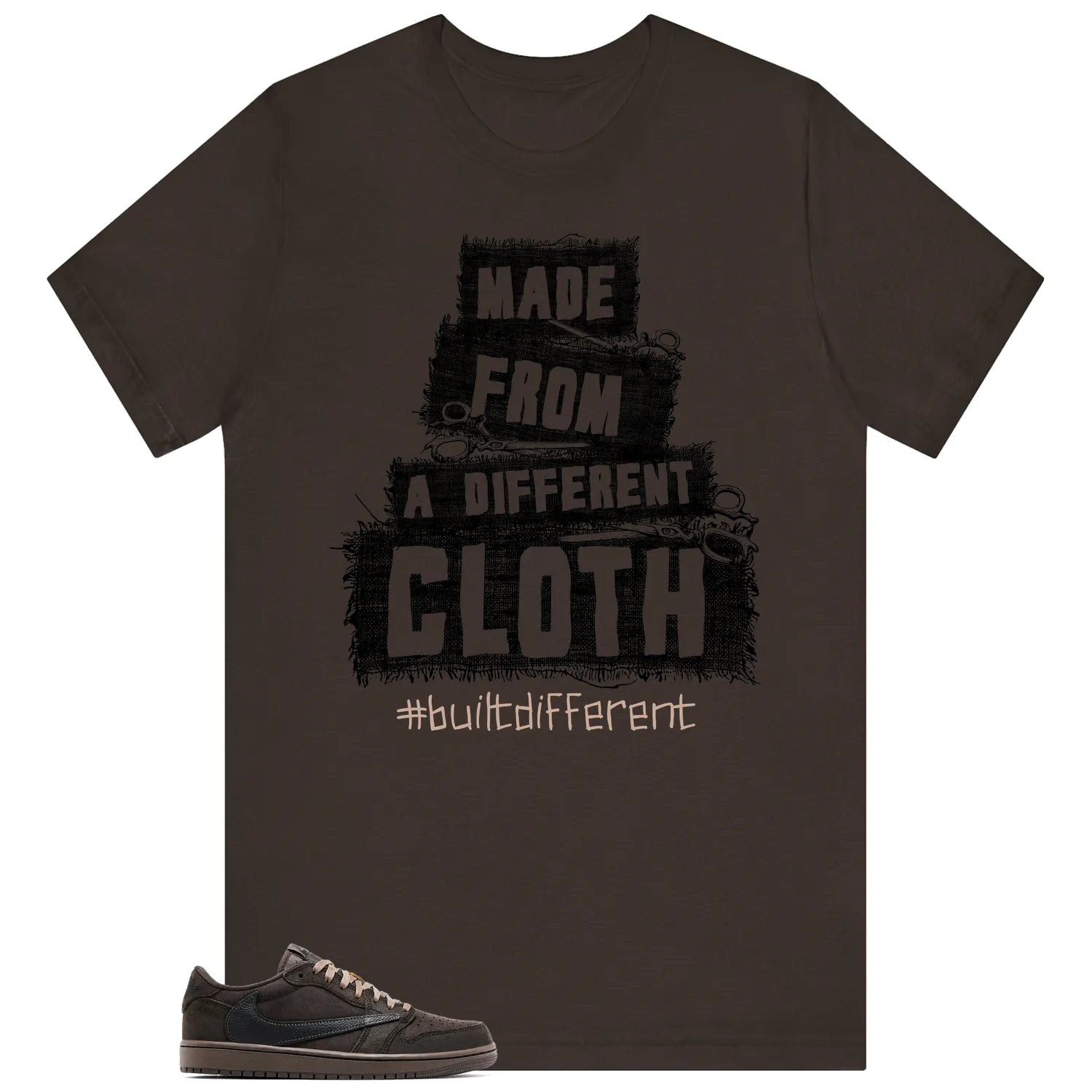 Built Different Tee for Travis Scott x Air Jordan 1 Low OG Velvet Brown DM7866-202 T-Shirt, Sneaker Match Tee