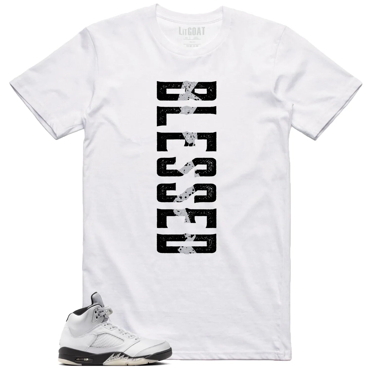 Blessed Tee , Air Jordan 5 Reverse Metallic Match DD0587-110 T-Shirt, Sneaker Match Tee
