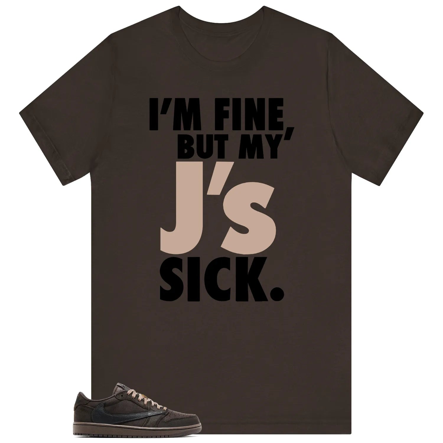 Travis Scott x Air Jordan 1 Low OG Velvet Brown Lovers’ Sick J’s Shirt DM7866-202 T-Shirt, Sneaker Match Tee
