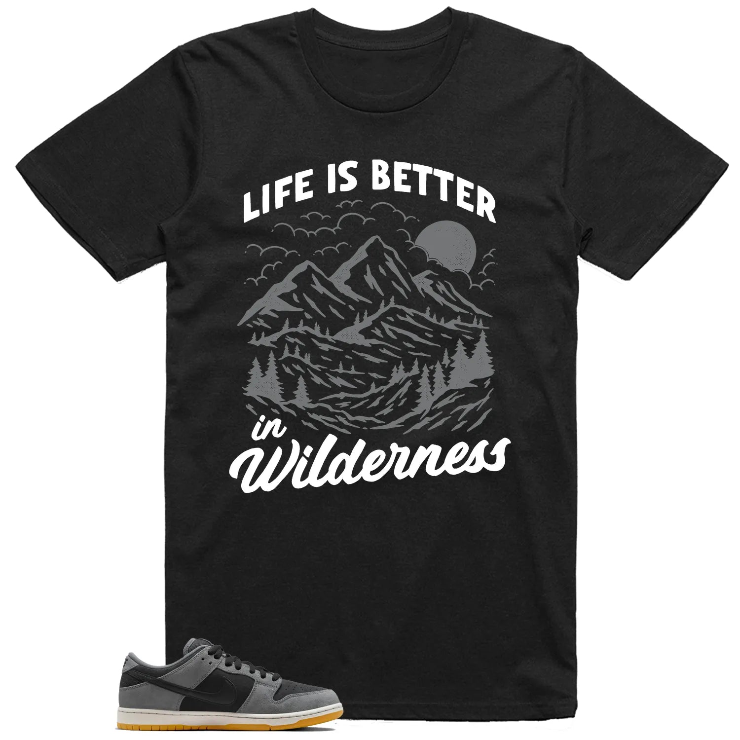 Wilderness Tee , Perfect with SB Dunk Low Dark Smoke Grey HF3063-001 T-Shirt, Sneaker Match Tee