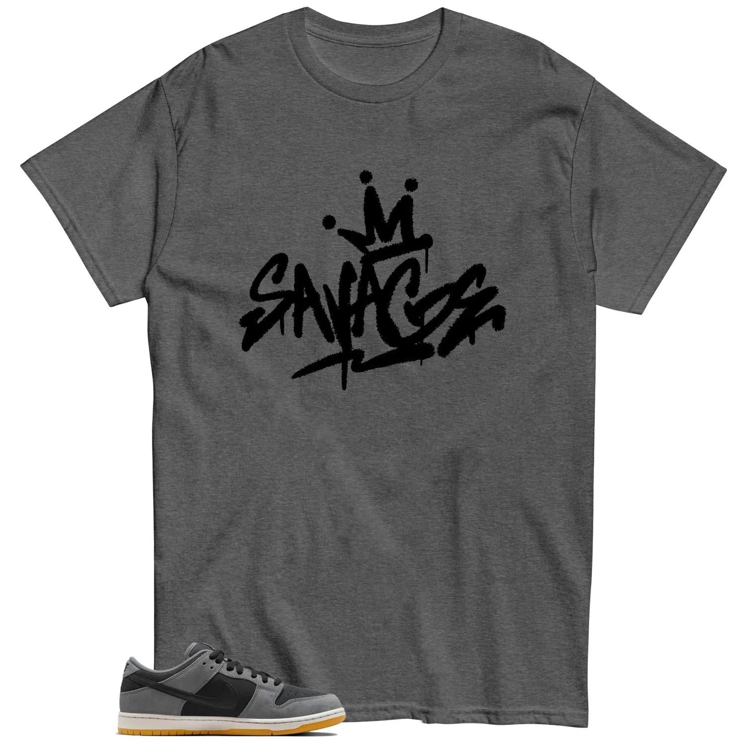 Savage Style Shirt for SB Dunk Low Dark Smoke Grey Lovers HF3063-001 T-Shirt, Sneaker Match Tee
