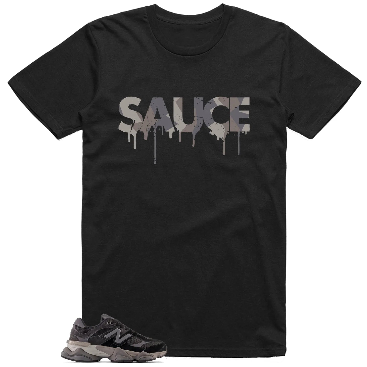 Sauce Tee to Match Your New Balance 9060 Black Castlerock Grey U9060BLK T-Shirt, Sneaker Match Tee