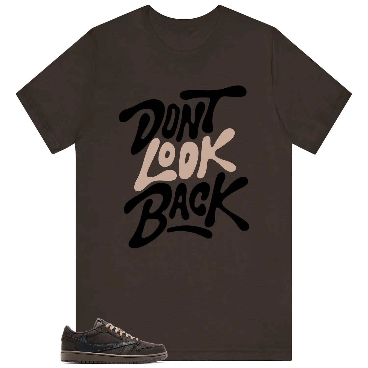 Travis Scott x Air Jordan 1 Low OG Velvet Brown Style: Don’t Look Back Shirt DM7866-202 T-Shirt, Sneaker Match Tee