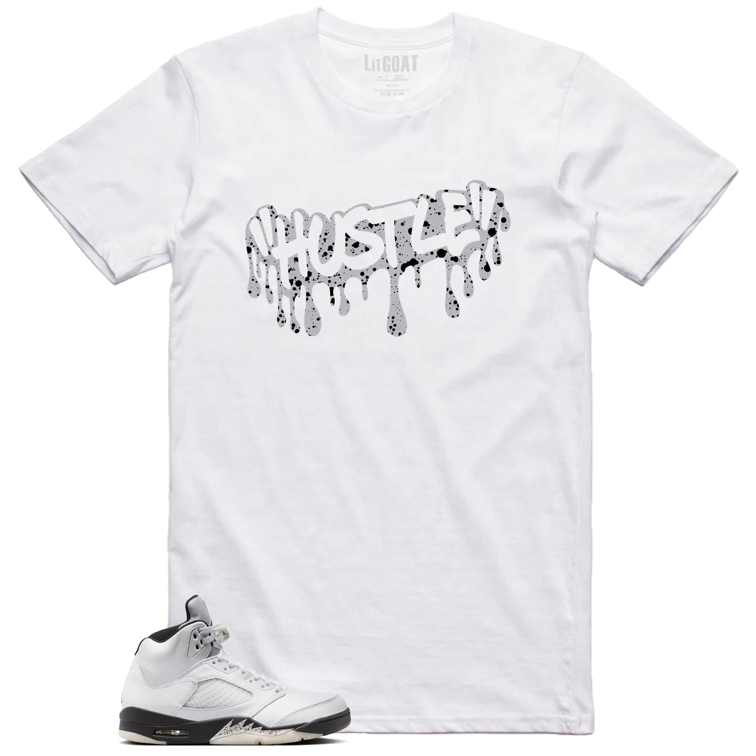 Hustle Drip Tee Matching Air Jordan 5 Reverse Metallic DD0587-110 T-Shirt, Sneaker Match Tee