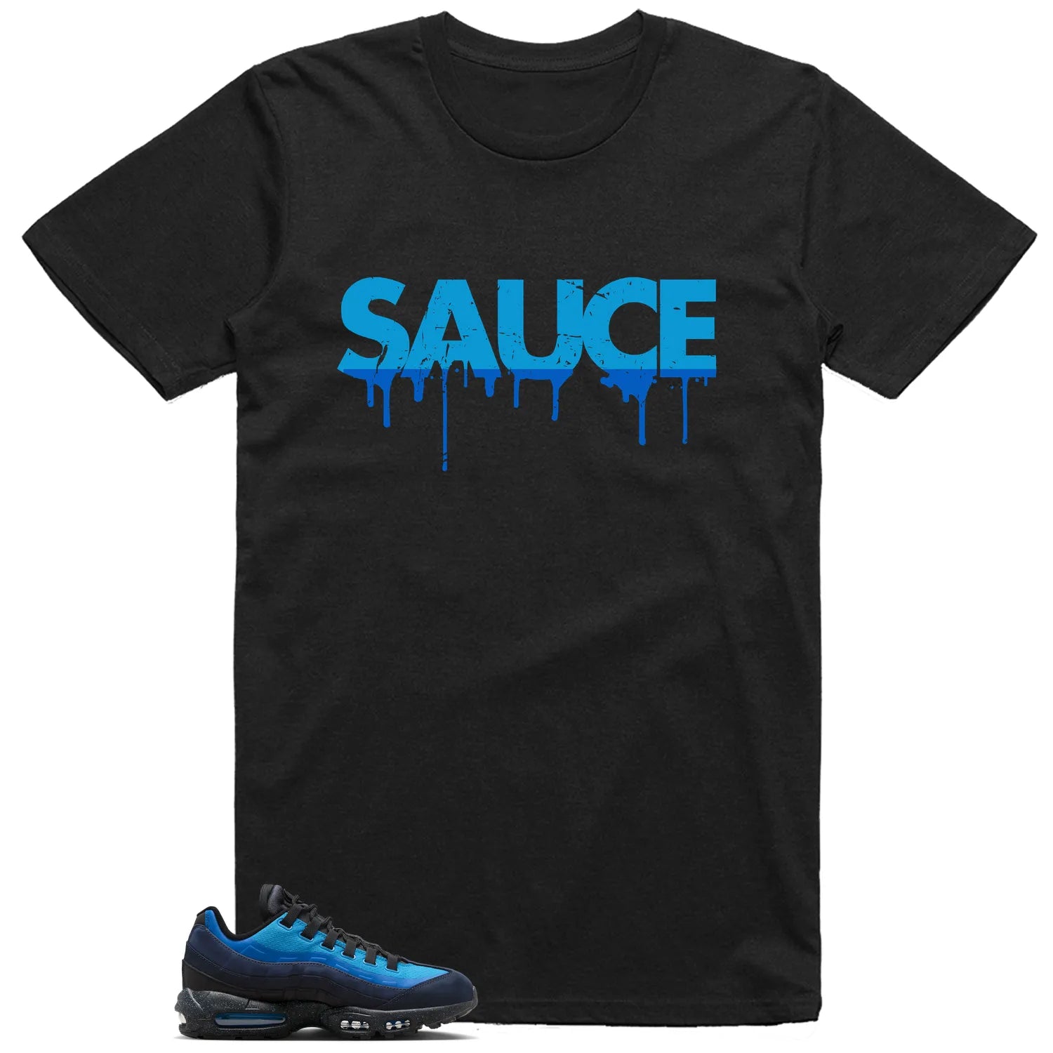 Sauce Tee to Match Your Air Max 95 x Stash Black and Harbor Blue HF5515-400 T-Shirt, Sneaker Match Tee