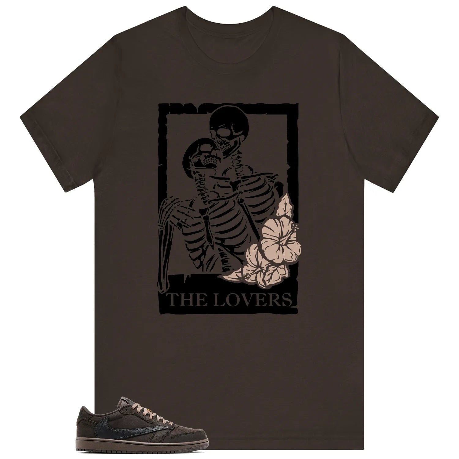 Lovers Tee for Travis Scott x Air Jordan 1 Low OG Velvet Brown Sneakers DM7866-202 T-Shirt, Sneaker Match Tee