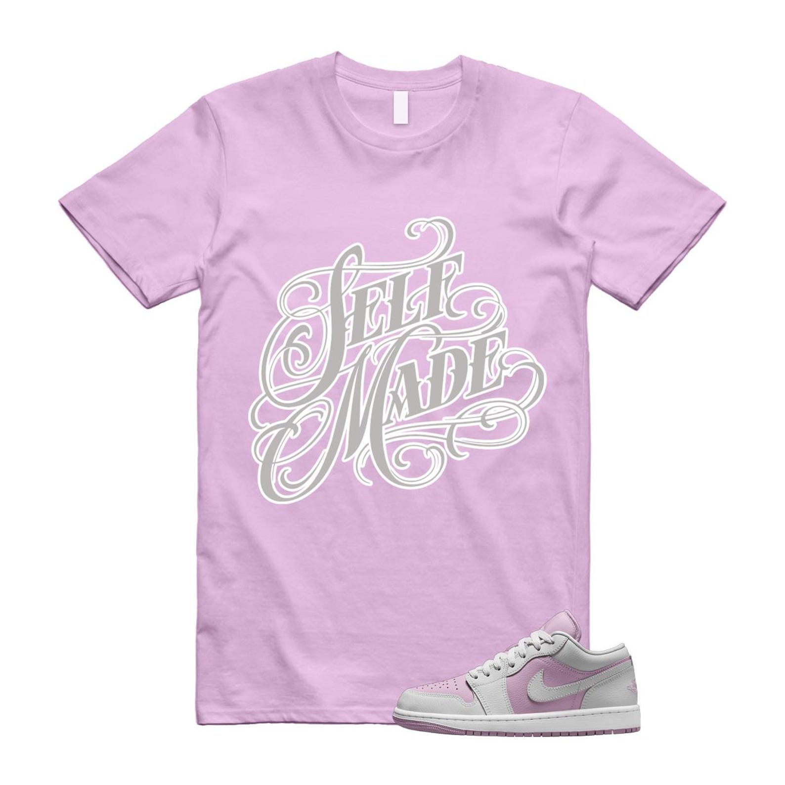 Jordan 1 Low Orchid Neutral Grey T Shirt Match SELF DC0774-510 T-Shirt, Sneaker Match Tee