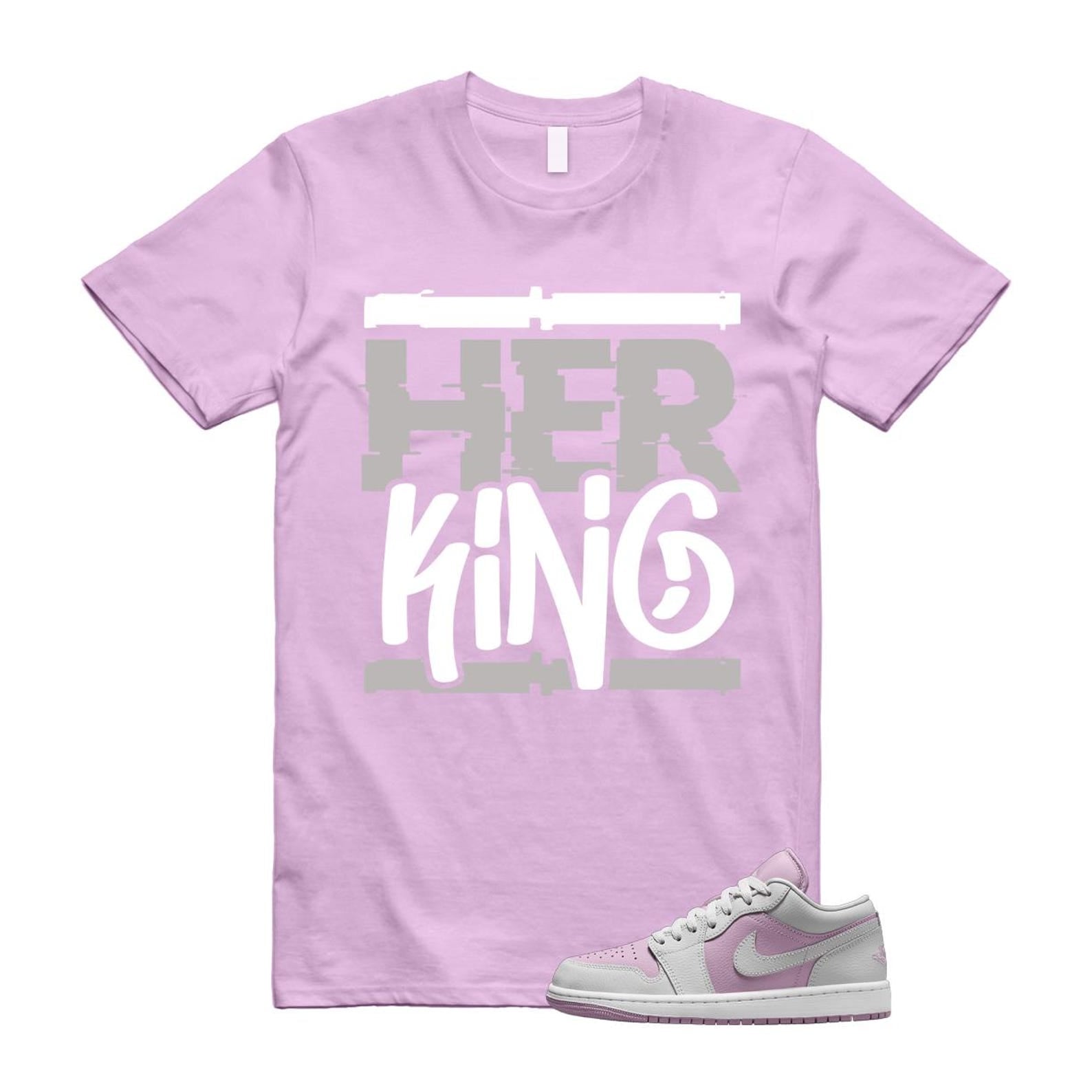 Jordan 1 Low Orchid Neutral Grey T Shirt Match HK DC0774-510 T-Shirt, Sneaker Match Tee