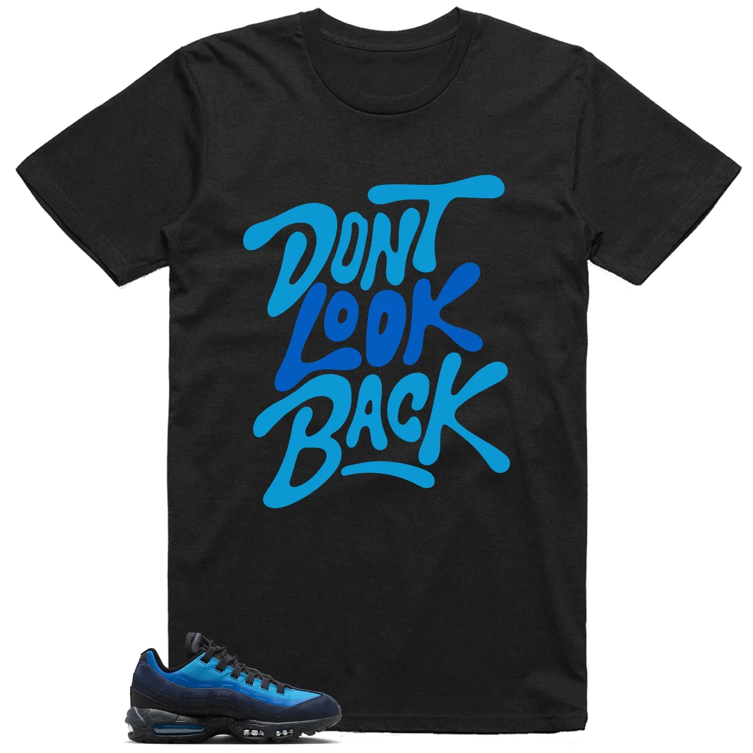 Air Max 95 x Stash Black and Harbor Blue Style: Don’t Look Back Shirt HF5515-400 T-Shirt, Sneaker Match Tee