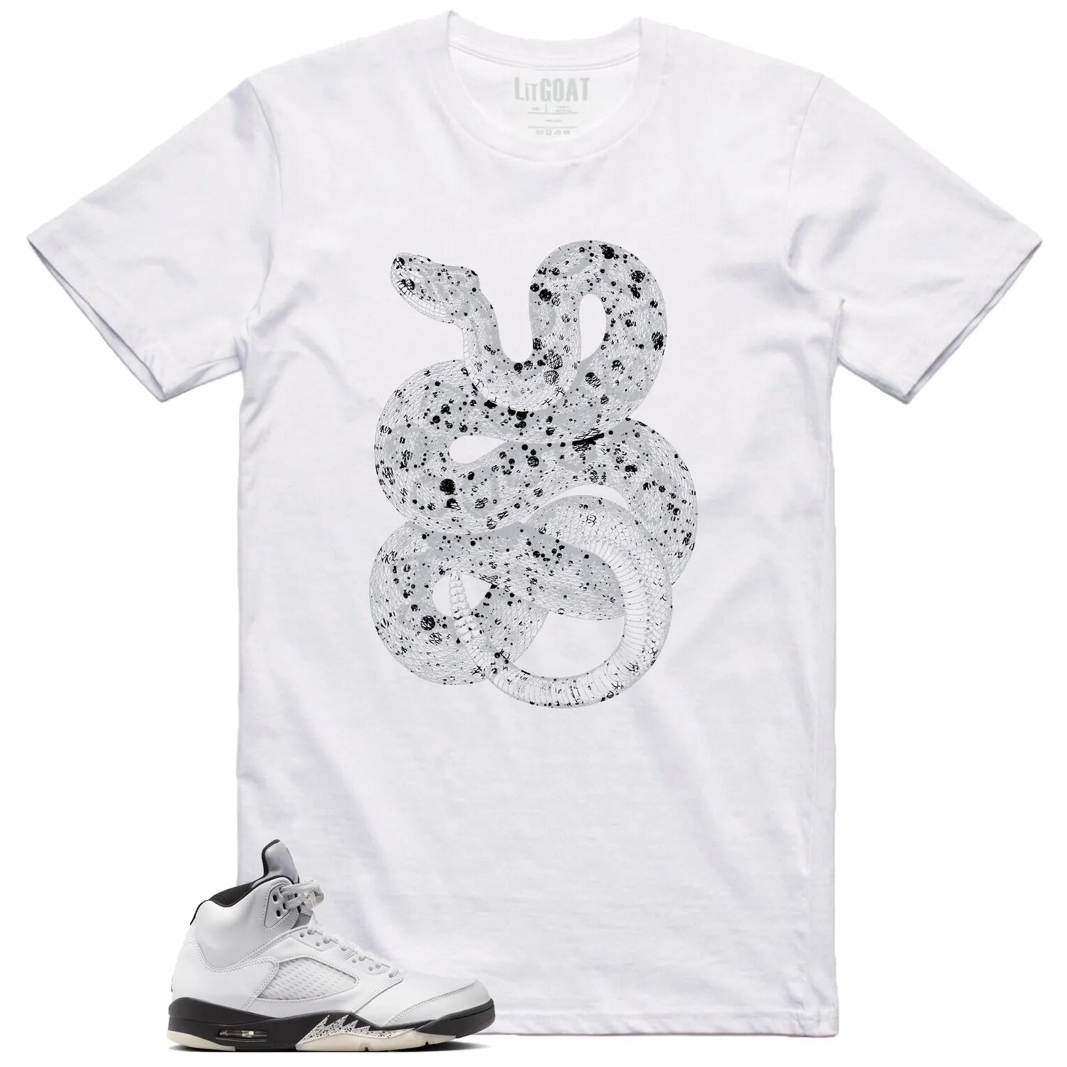 Python Snake Shirt for Air Jordan 5 Reverse Metallic Sneaker DD0587-110 T-Shirt, Sneaker Match Tee