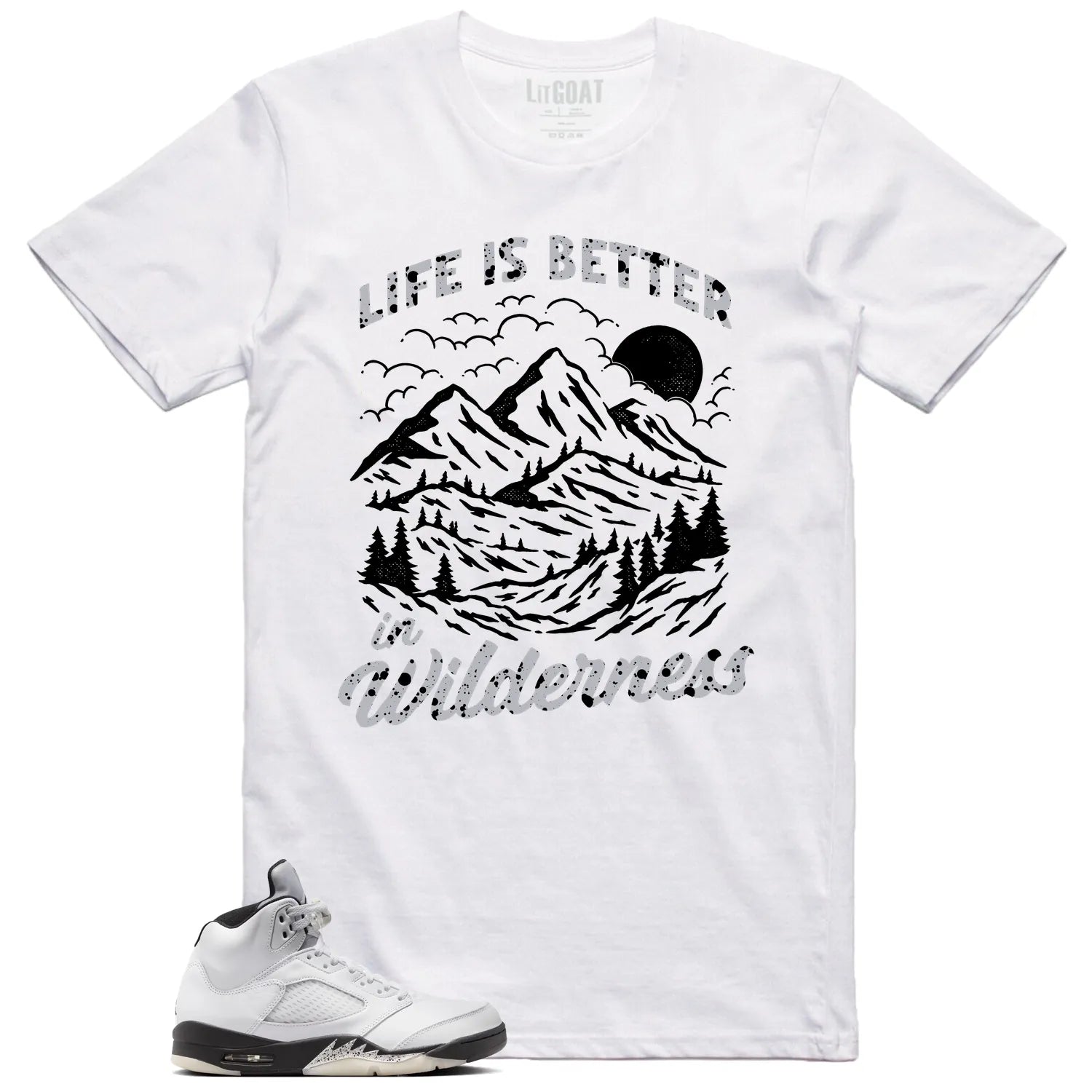 Wilderness Tee , Perfect with Air Jordan 5 Reverse Metallic DD0587-110 T-Shirt, Sneaker Match Tee