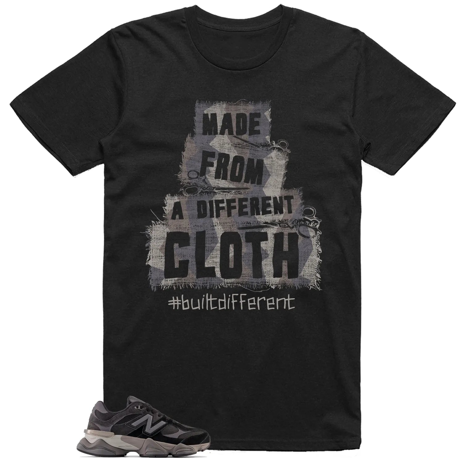 Built Different Tee for New Balance 9060 Black Castlerock Grey U9060BLK T-Shirt, Sneaker Match Tee