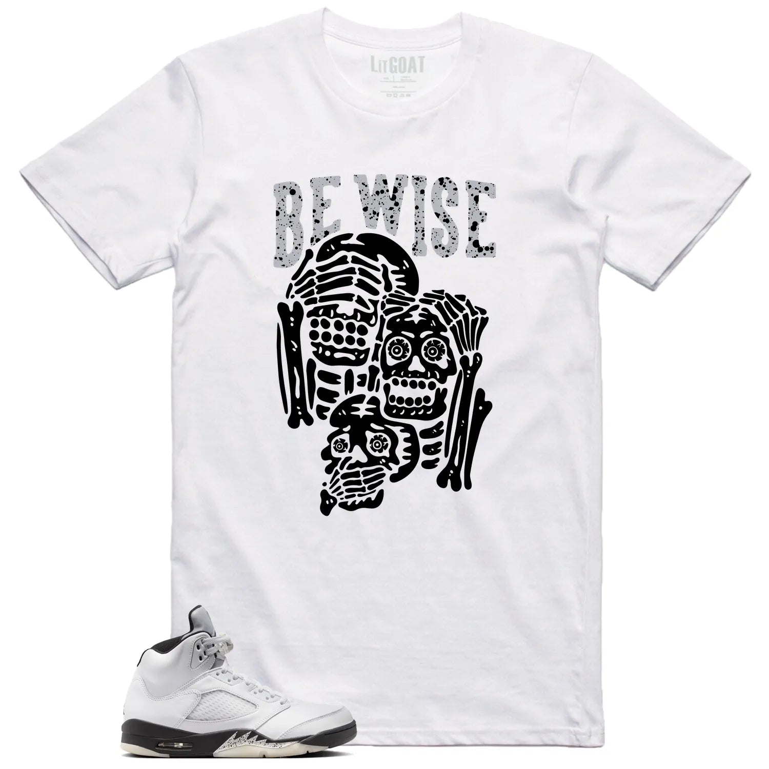 Air Jordan 5 Reverse Metallic ‘Be Wise’ Matching Shirt DD0587-110 T-Shirt, Sneaker Match Tee