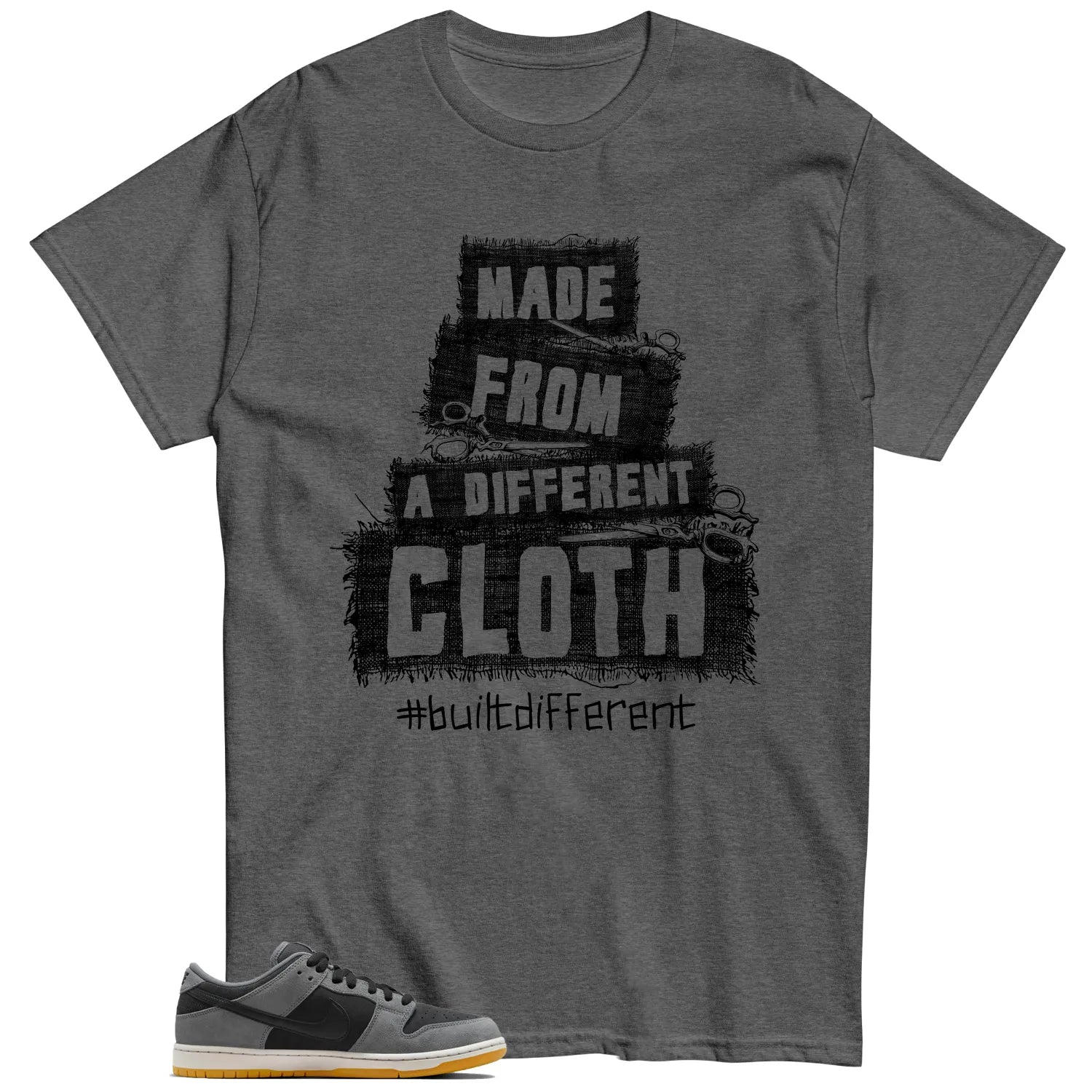 Built Different Tee for SB Dunk Low Dark Smoke Grey HF3063-001 T-Shirt, Sneaker Match Tee