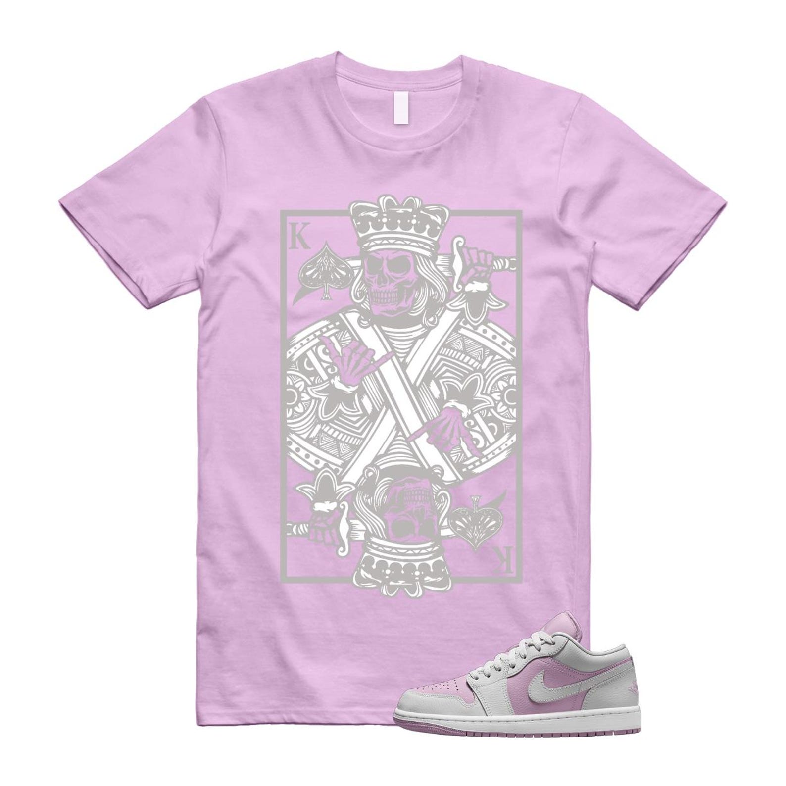Jordan 1 Low Orchid Neutral Grey T Shirt Match KC DC0774-510 T-Shirt, Sneaker Match Tee