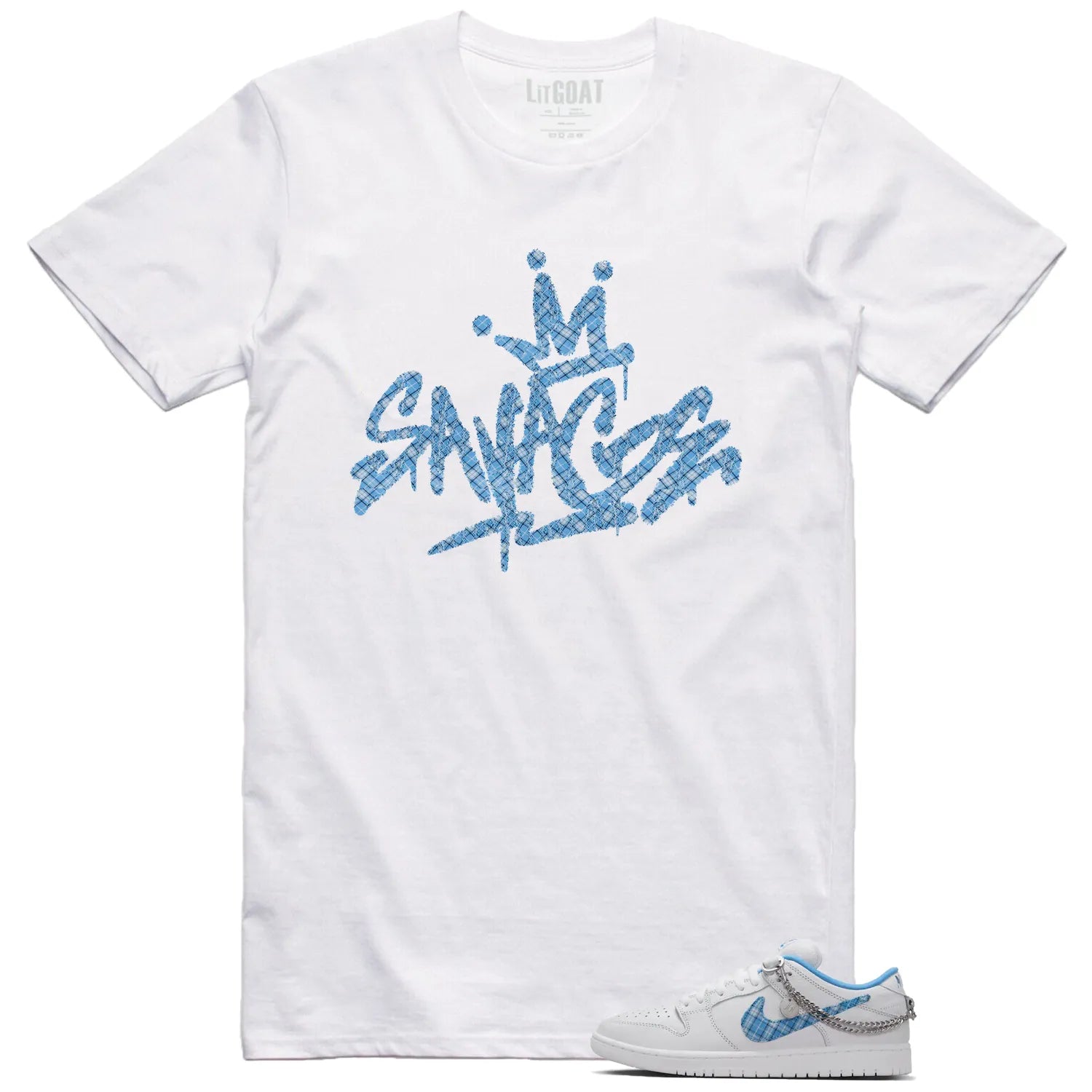 Savage Style Shirt for SB Dunk Low Pro x Nicole Hause White University Blue Lovers FZ8802-100 T-Shirt, Sneaker Match Tee