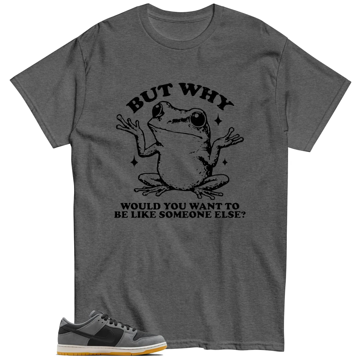 Funny But Why Shirt for SB Dunk Low Dark Smoke Grey HF3063-001 T-Shirt, Sneaker Match Tee