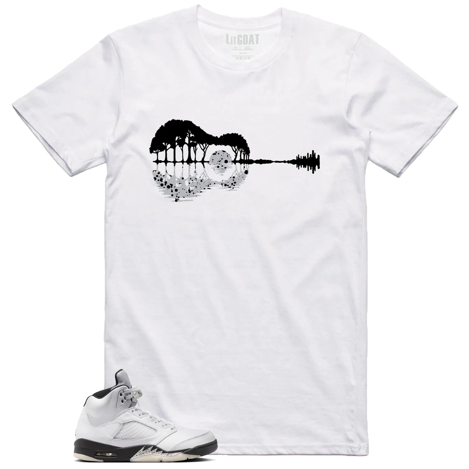 Guitar Shirt for Air Jordan 5 Reverse Metallic Sneaker DD0587-110 T-Shirt, Sneaker Match Tee